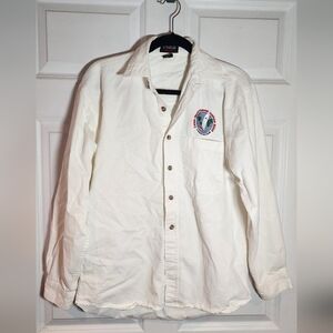 UltraClub Collection 2002 Yacht Club White Cotton Button Up Shirt Small
